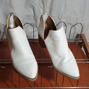 White ankle booties